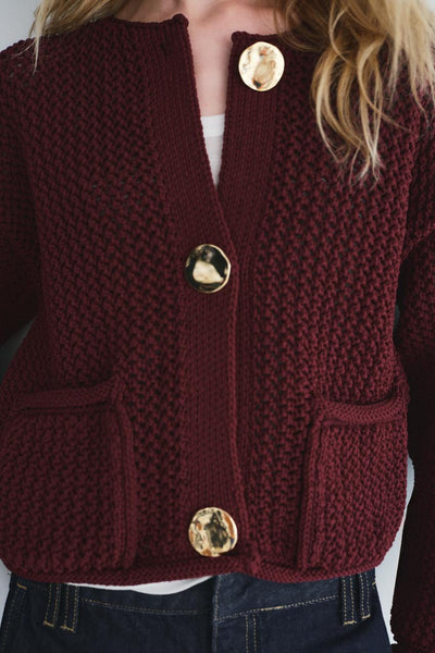 Alora | Burgundy Cardigan