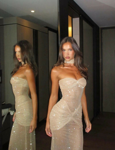 Lucy | Gold Palais Starlite Dress