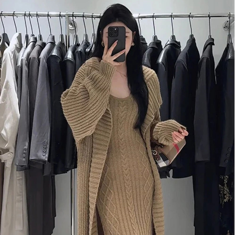 Sarah | Two-Piece Set – Cardigan & Slim Fit Slip Dress