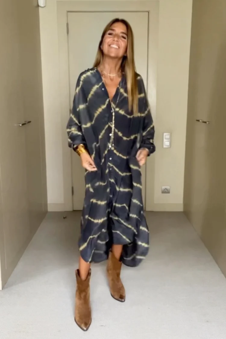 Gabriella | Elegant Loose V-Neck Maxi Dress