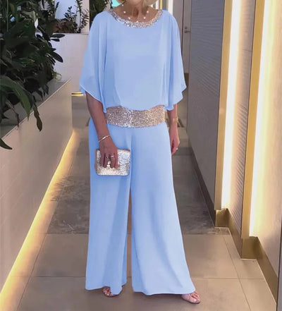 Lucia | 2-Piece Wide Trousers & Airy Blouse Set