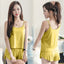 yellow [suspender pants]