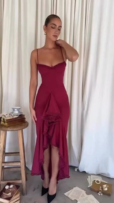 Evie | Summer Red Maxi Dress