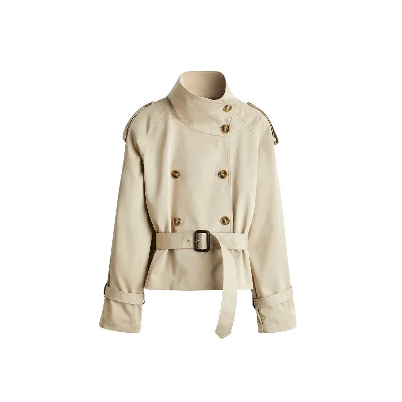 Rosalie | Elegant Short Belt Trench Coat