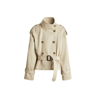 Rosalie | Elegant Short Belt Trench Coat