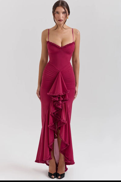 Evie | Summer Red Maxi Dress