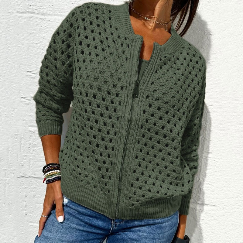Casual Zipper Knit Jacket 