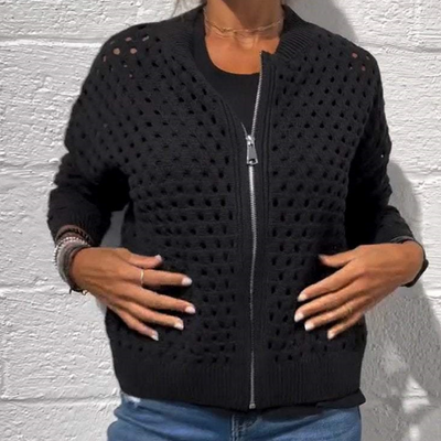 Casual Zipper Knit Jacket 