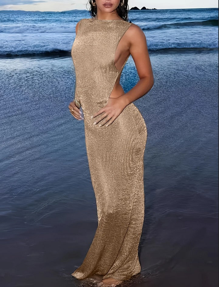 Dazzling Gold Knit Dress