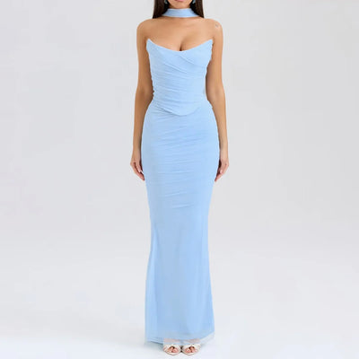 Cindy | Elegant 2 Pieces Dress Set with Scarf