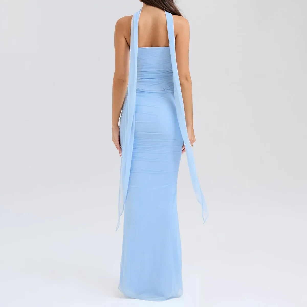 Cindy | Elegant 2 Pieces Dress Set with Scarf
