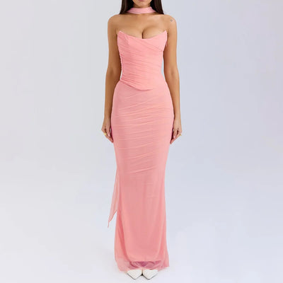 Cindy | Elegant 2 Pieces Dress Set with Scarf