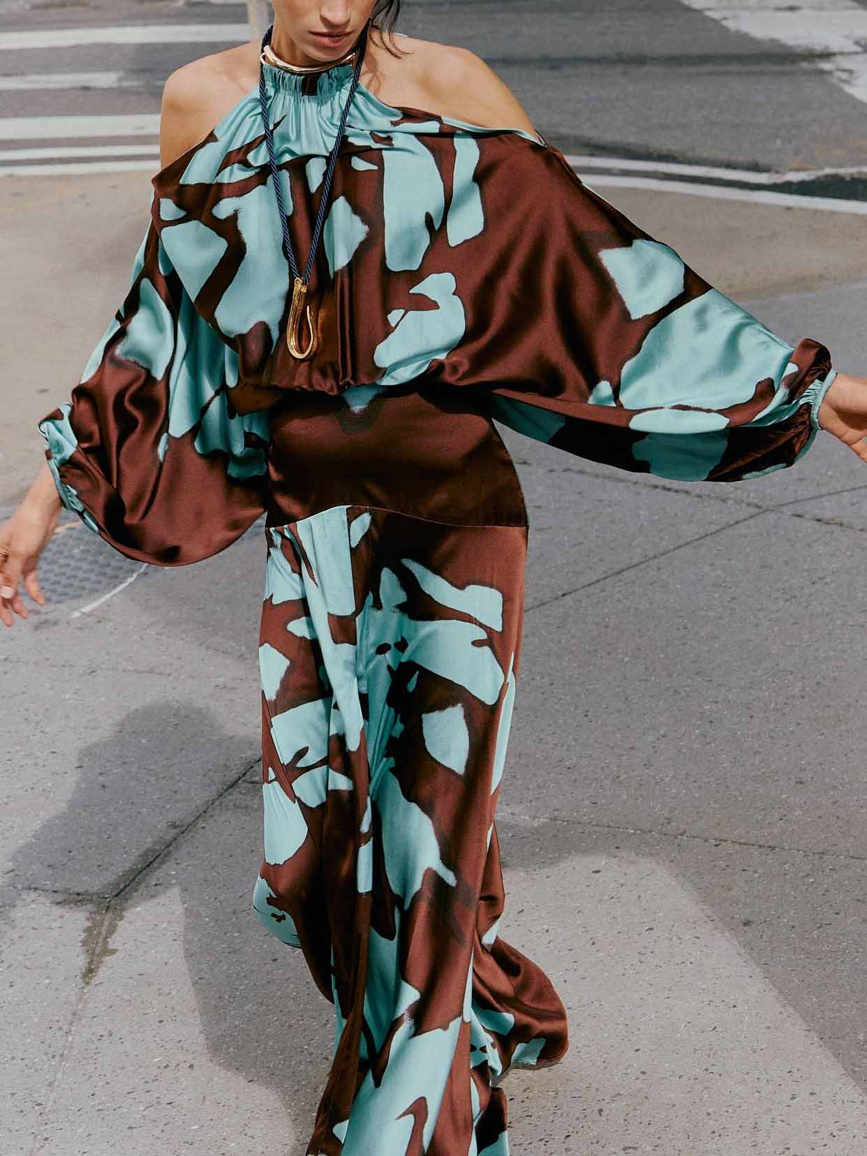 Elegant Abstract Design Maxi Dress