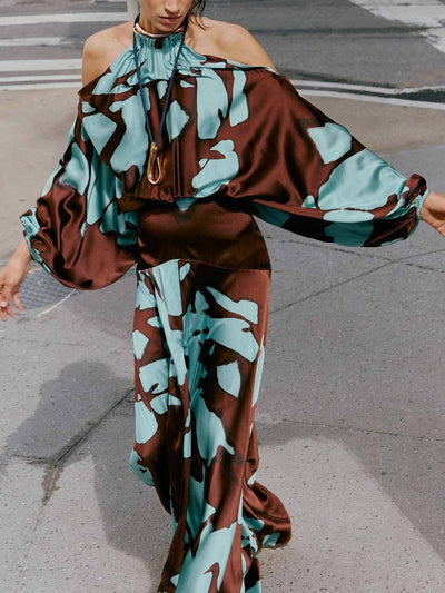 Elegant Abstract Design Maxi Dress