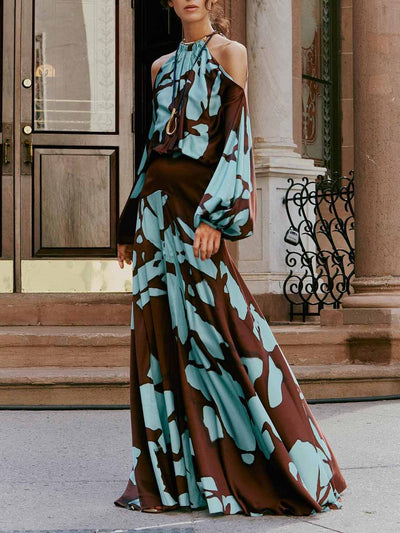 Elegant Abstract Design Maxi Dress
