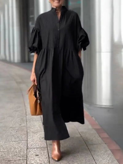 Harlow | Elegant Cotton Lantern Sleeve Maxi Dresses