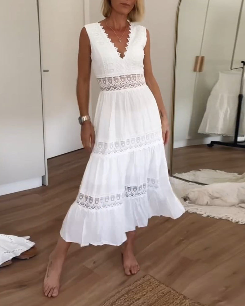 Elegant Lace V-Neck Dress