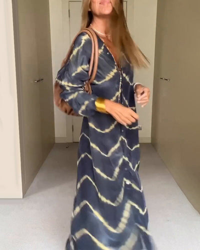 Elegant Loose V-Neck Maxi Dress 
