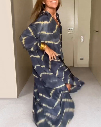 Elegant Loose V-Neck Maxi Dress 