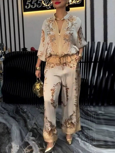 Elegant Printed Two-piece Set