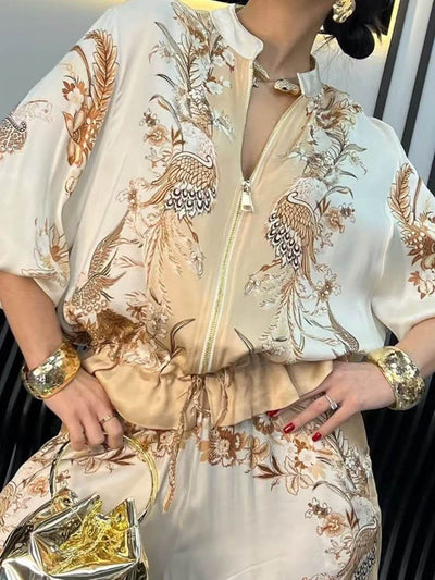 Elegant Printed Two-piece Set
