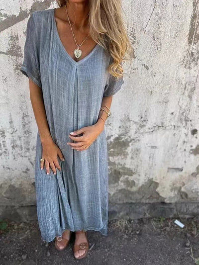 Elegant V-neck midi dress