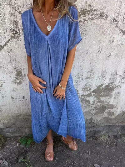 Elegant V-neck midi dress