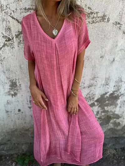Elegant V-neck midi dress