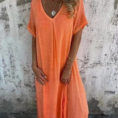 Elegant V-neck midi dress