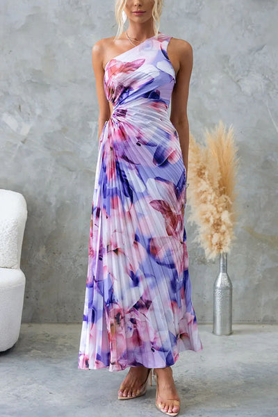 Floral One-Shoulder Maxi Dress
