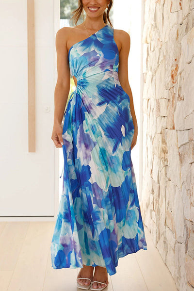 Floral One-Shoulder Maxi Dress