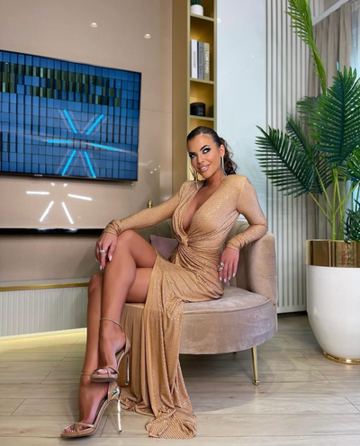 Scarlett | Glamour Maxi Dress - Gold