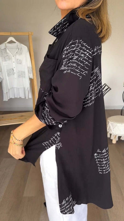 Handwritten Button-Up Shirt