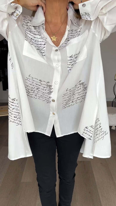 Handwritten Button-Up Shirt