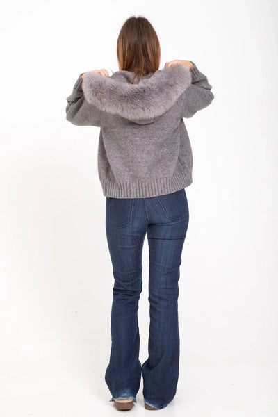 Megiste |  Knitted Jacket with Natural Fur