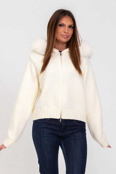 Megiste |  Knitted Jacket with Natural Fur