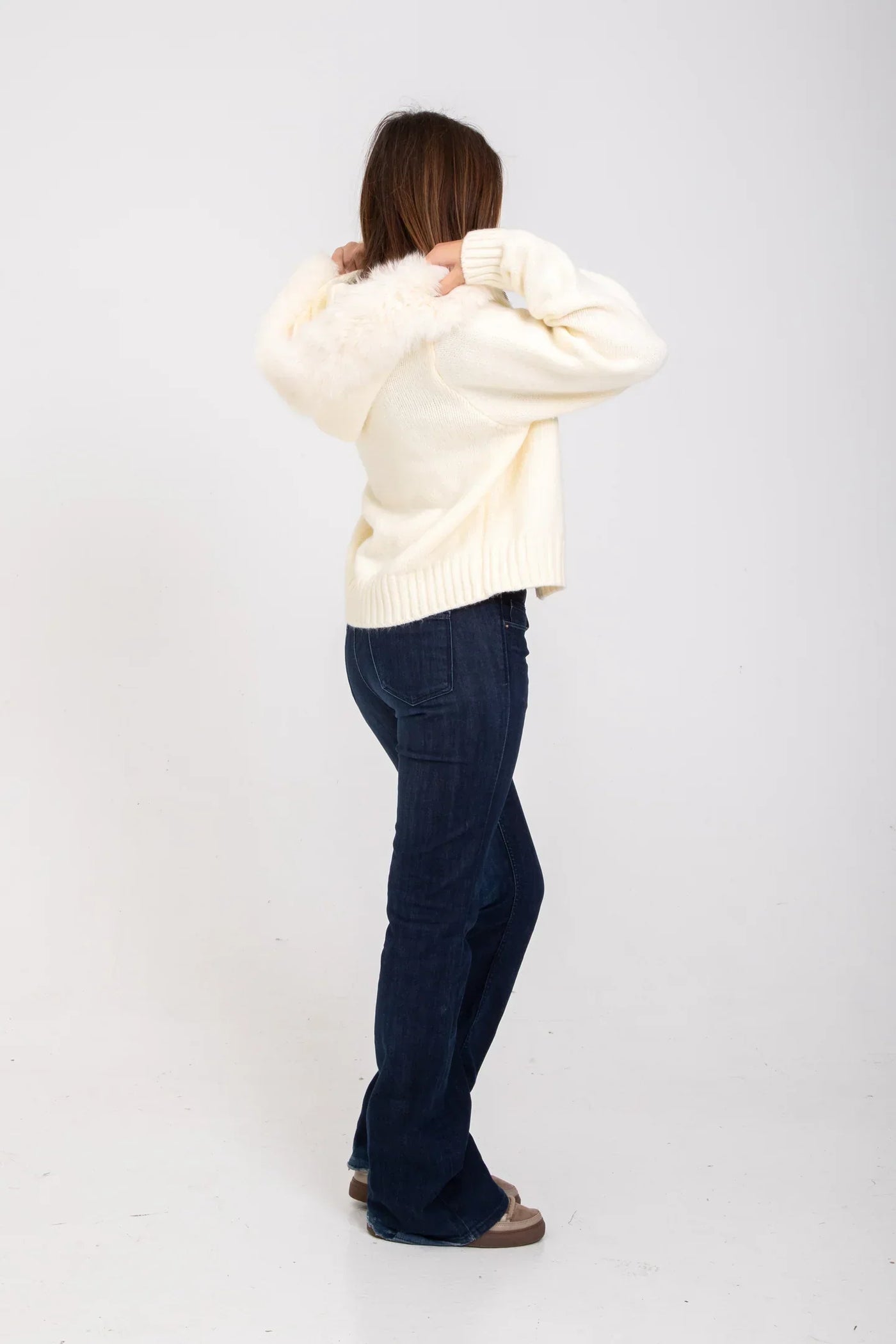 Megiste |  Knitted Jacket with Natural Fur