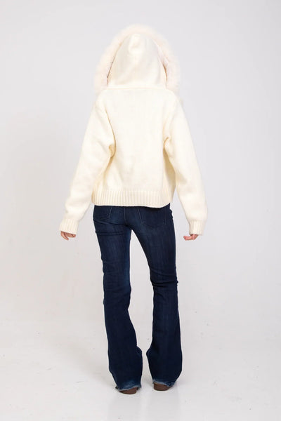Megiste |  Knitted Jacket with Natural Fur