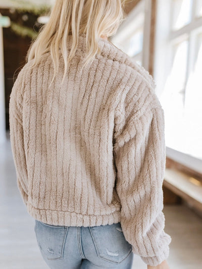 Khaki Fluffy Jacket