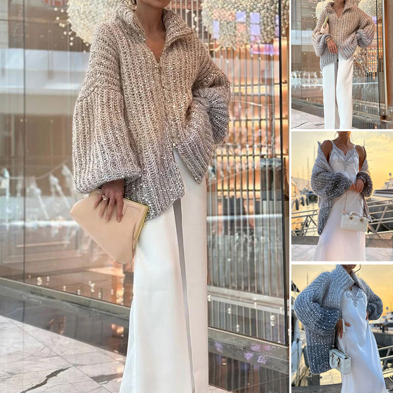 Loose Knitted Cardigan Sweater