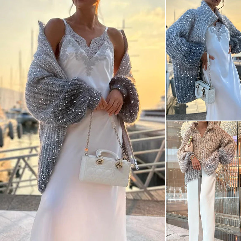 Loose Knitted Cardigan Sweater