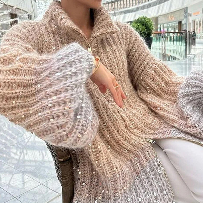 Loose Knitted Cardigan Sweater
