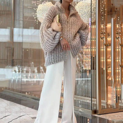 Loose Knitted Cardigan Sweater