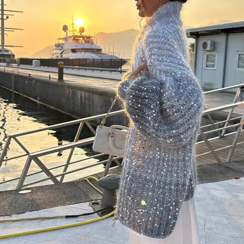 Loose Knitted Cardigan Sweater