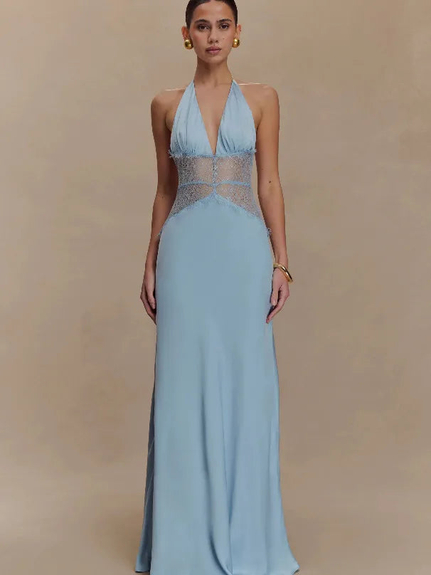 Natalia | Maxi Dress - Blue and Black