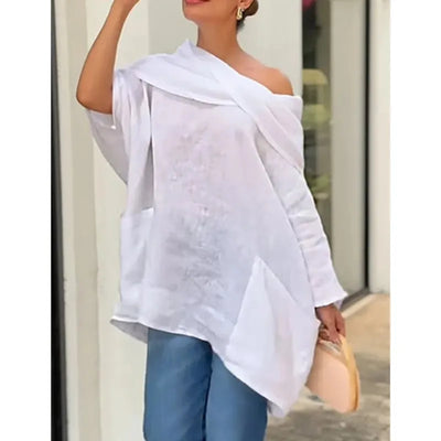 Taylor | New Off Shoulder Blouse Bat Sleeve with Pocket Top
