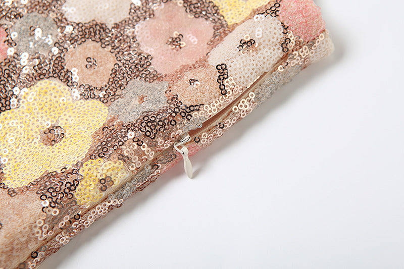 Flora | Slim Square Neck Sequin Dress