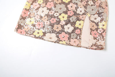 Flora | Slim Square Neck Sequin Dress
