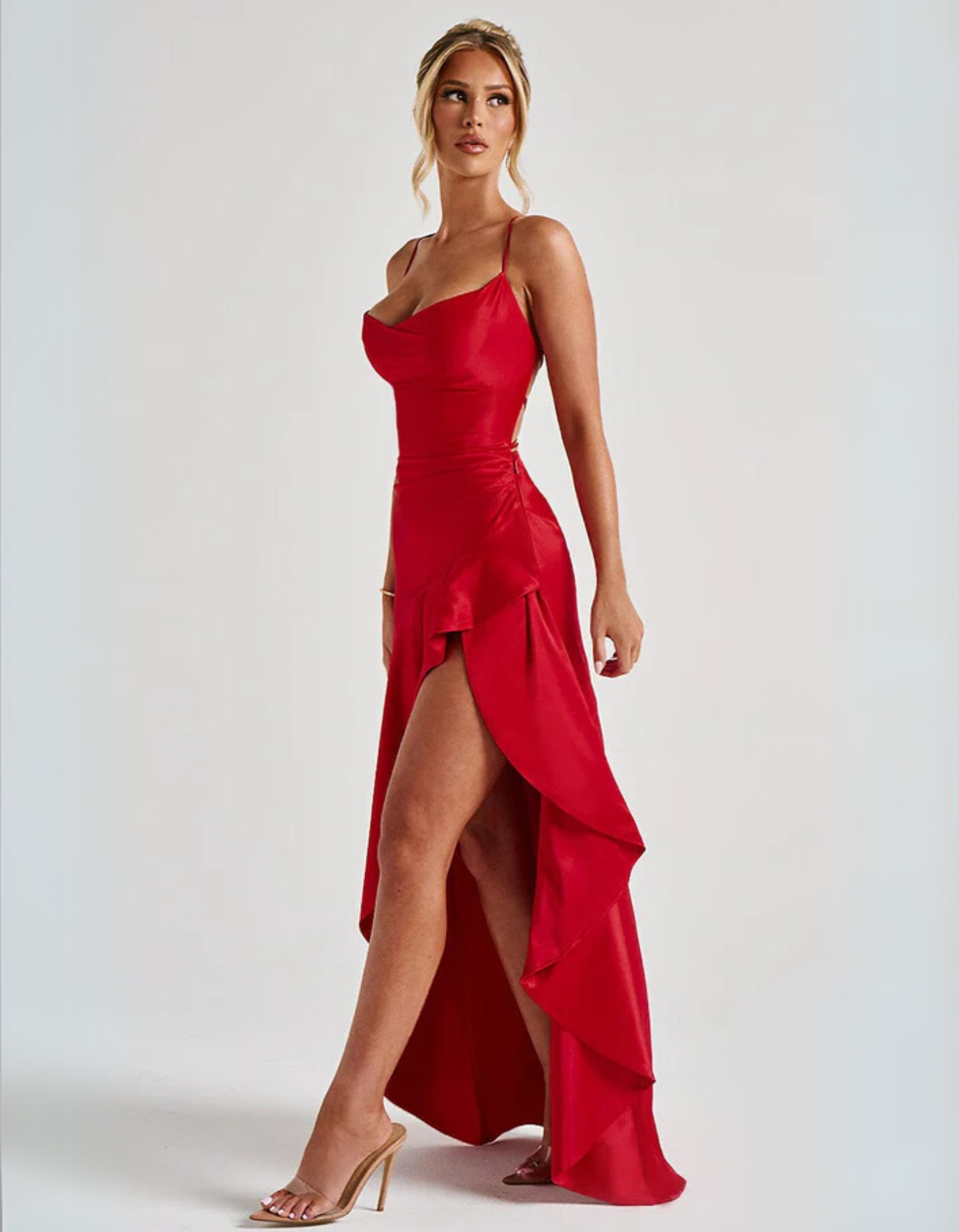 Rosavelle | Draped-Ruffle Maxi Dress