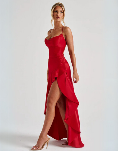 Rosavelle | Draped-Ruffle Maxi Dress
